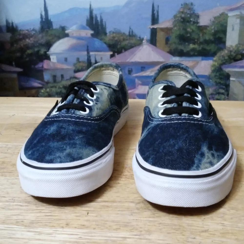 Vans Authentic Acid Denim Wash Sneakers, Size 2.5 Y - Picture 3 of 12